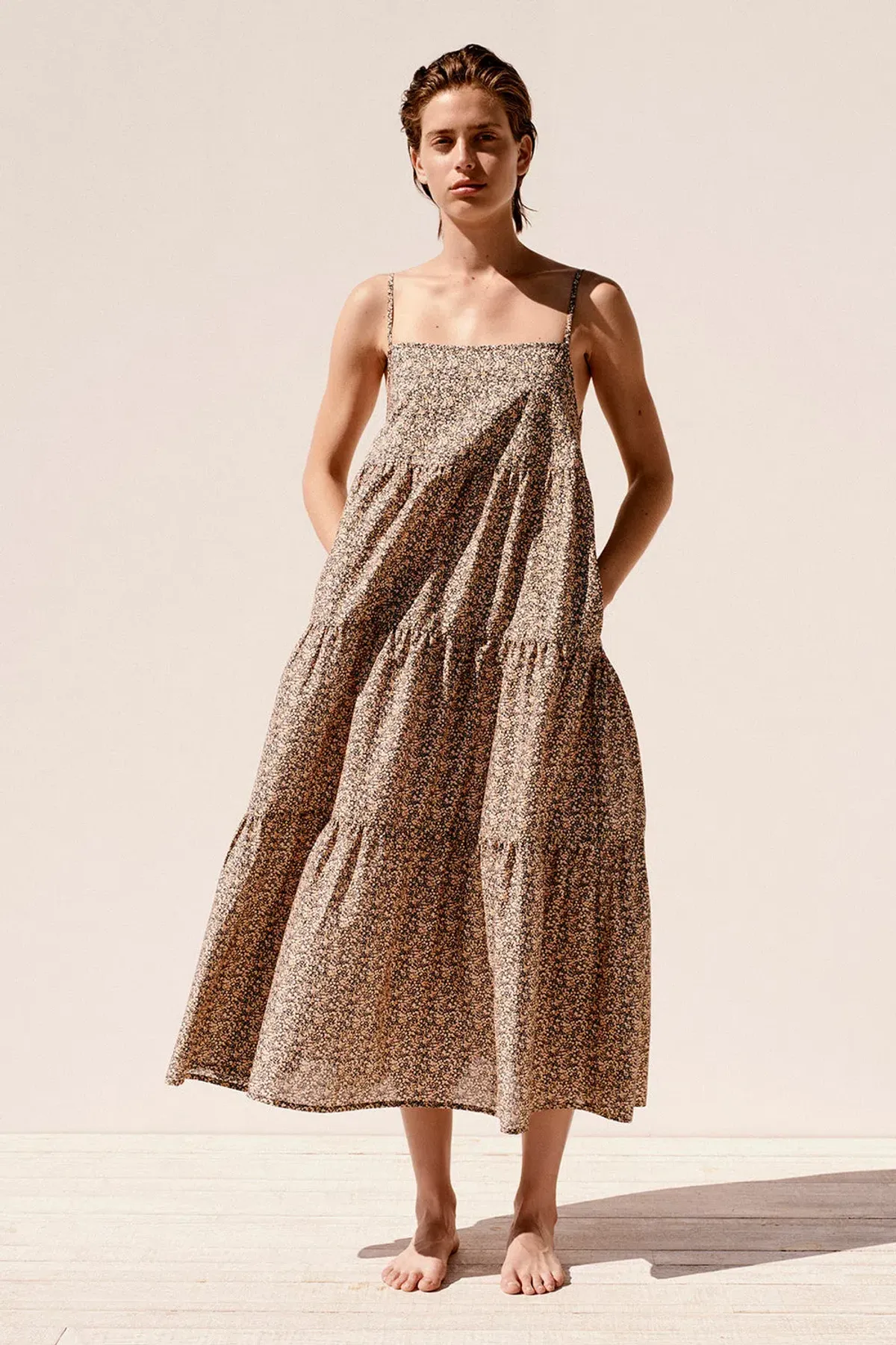 Matteau Tiered Sundress in Floral Print Size 2 for rent on The Volte - main image