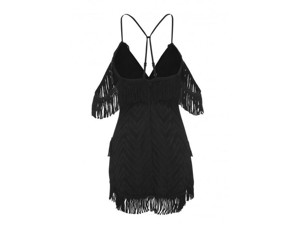Alice McCall Fringe Mini Dress Black Size 6 - Image 2