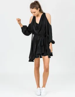 Zimmermann Sueded Billow Playsuit Black Size 0/Au 8 for rent on The Volte - image 1