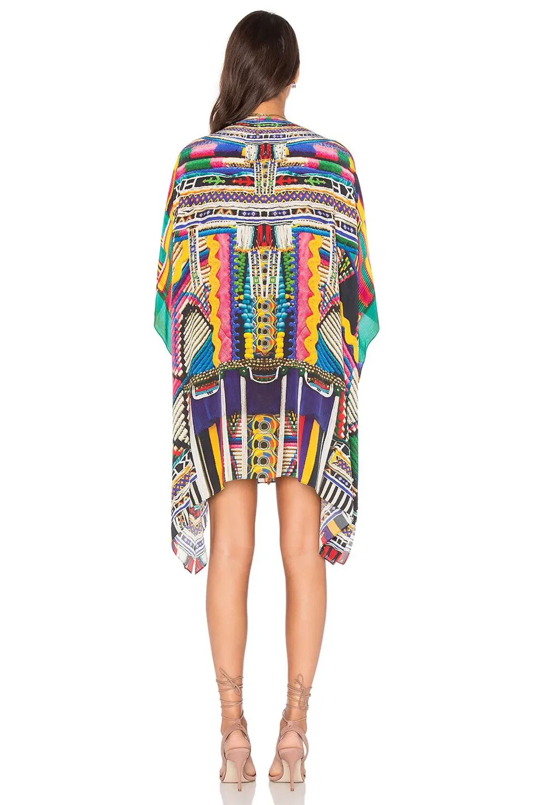 Camilla Woven Wonderland Short Lace Up Kaftan Print One Size for rent on The Volte - main image