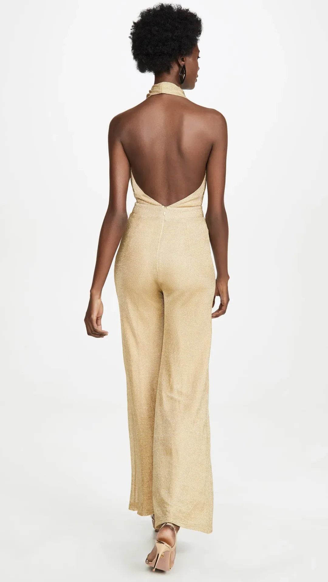 MISHA Olivia Jumpsuit Gold Size 8/S for rent on The Volte - main image