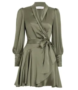 Zimmermann Silk Wrap Mini Dress Fennel Green Size 0P / AU 6 for rent on The Volte - image 4