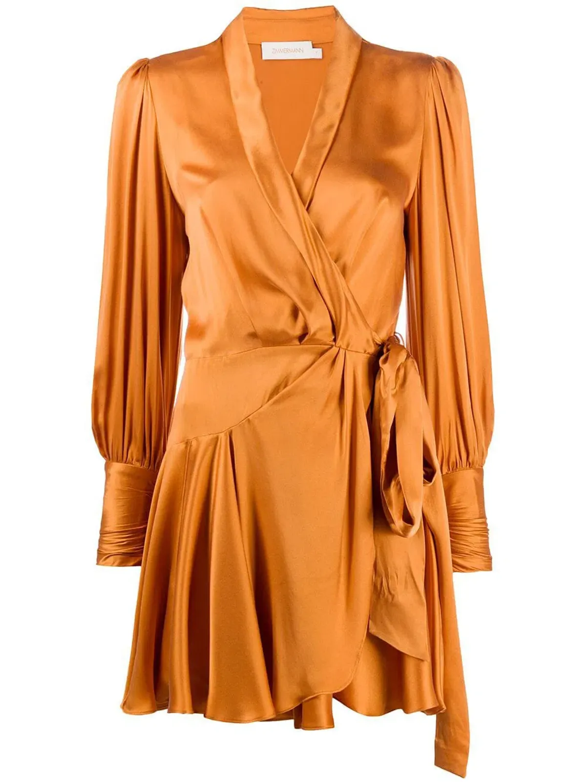 Zimmermann Silk Wrap Mini Dress Orange Mango Size 0P / AU 6 - Image 3