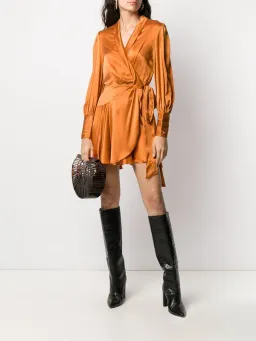 Zimmermann Silk Wrap Mini Dress Orange Mango Size 0P / AU 6 for rent on The Volte - image 1