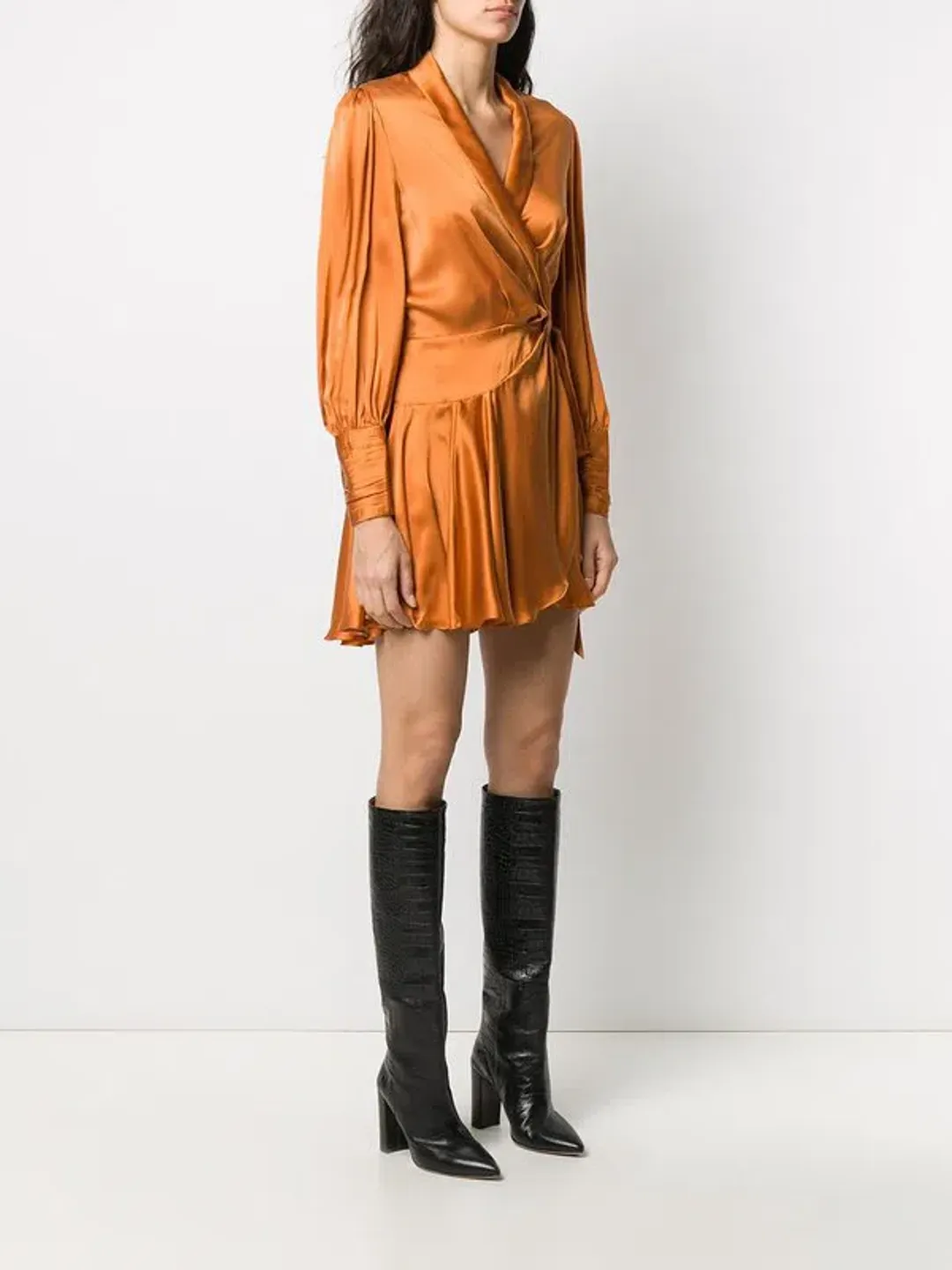Zimmermann Silk Wrap Mini Dress Orange Mango Size 0P / AU 6 for rent on The Volte - main image