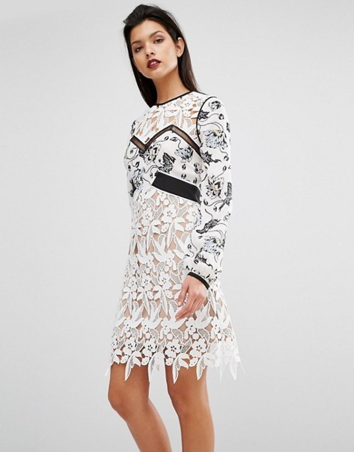 Self Portrait White Swallow Guipure Dress Size 12 - Image 1