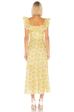 Zimmermann Goldie Ruffle Neck Dress Yellow Size 1 / Au 10 for rent on The Volte - image 3