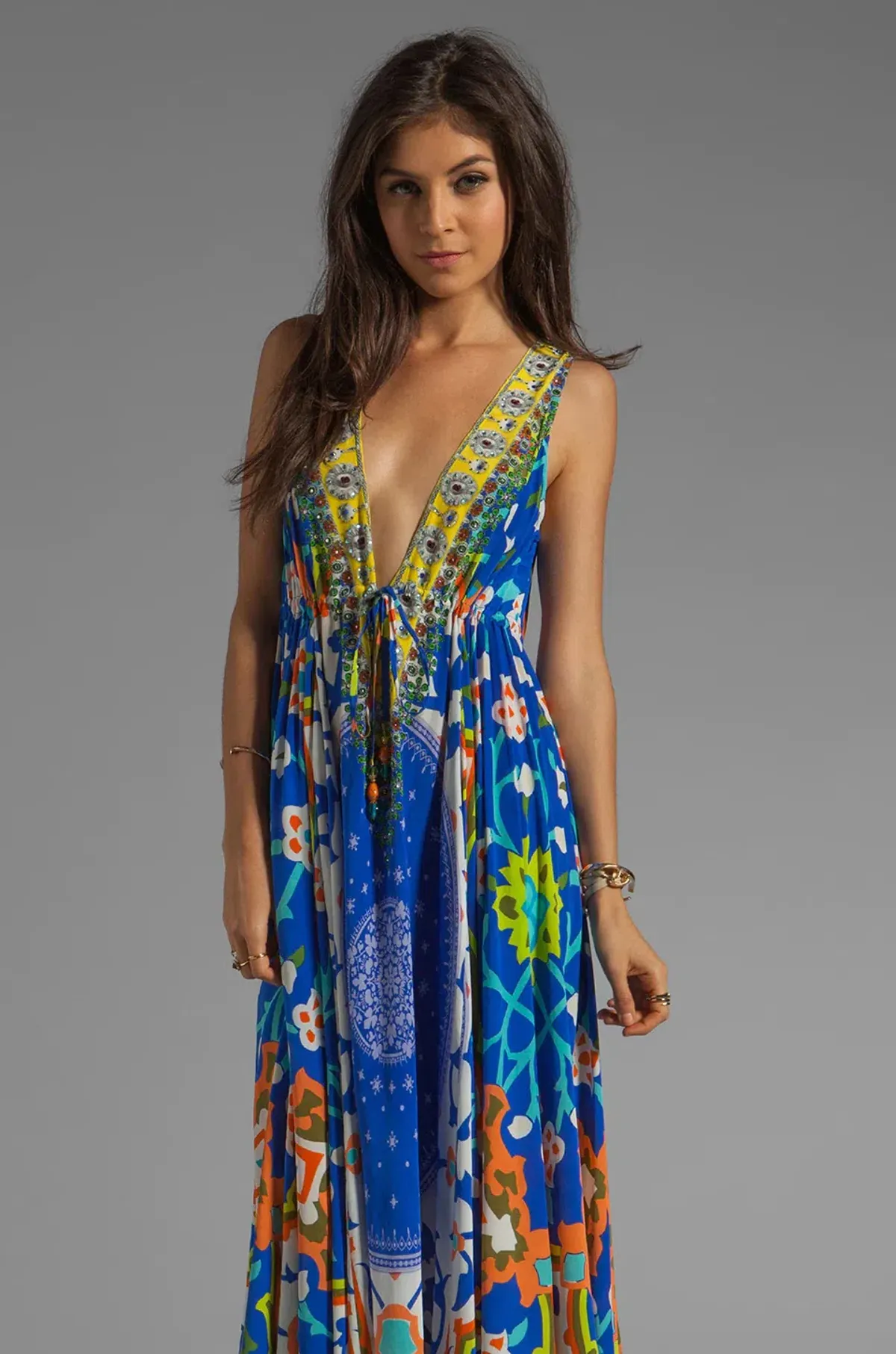 Camilla Road to Nowhere V Neck Drawstring Maxi in Formentera Size 16/XL - Image 2