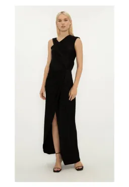 Bianca Spender Satin Crepe Deviation Gown Black Size 6 for rent on The Volte - image 1