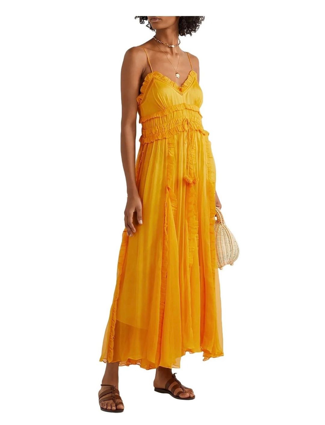 Lee Matthew Dress Yellow Size 8 for rent on The Volte - main image