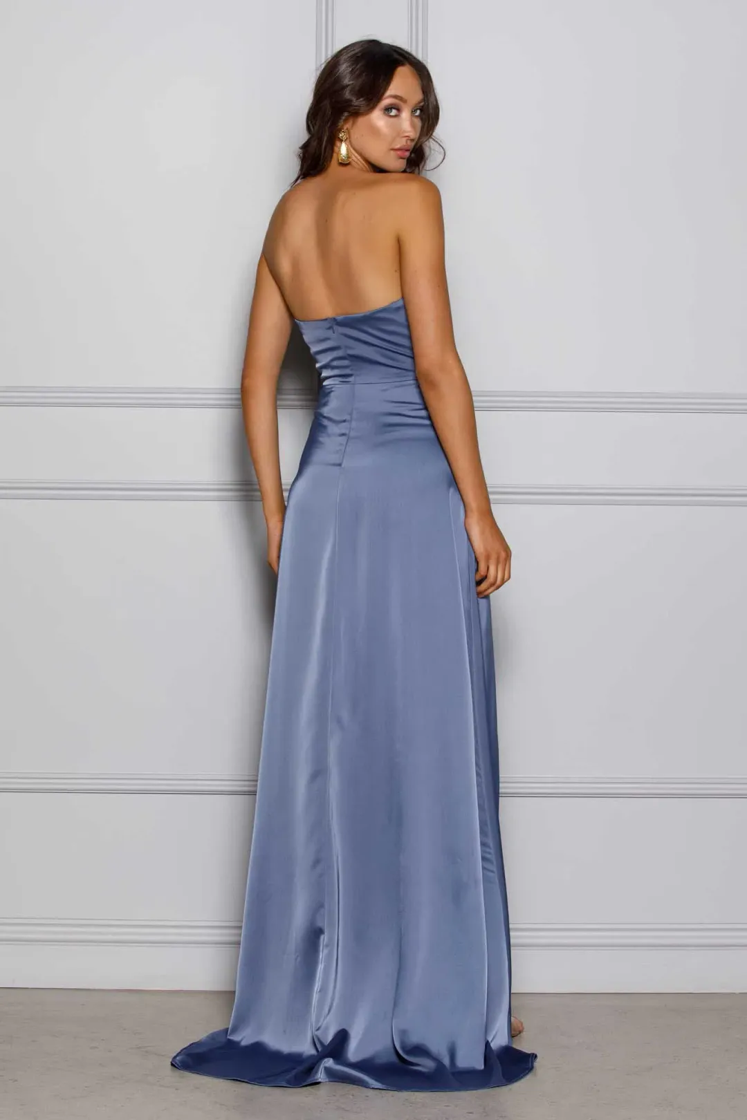 Elle Zeitoune Magnolia Dress Slate Blue Size 6 for rent on The Volte - main image