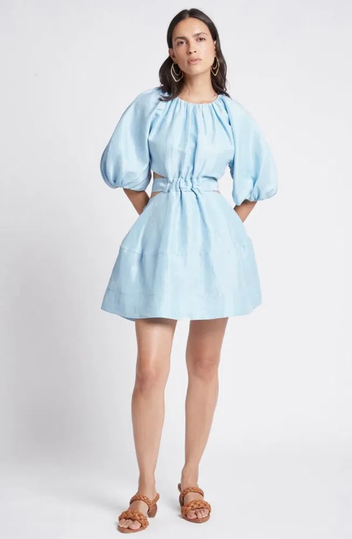 Aje Psychedelia Cut Out Mini Dress in Pale Blue Size 4 - Image 1