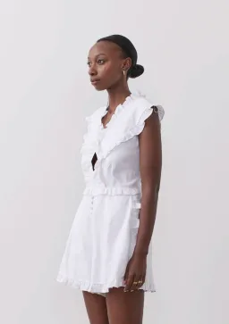 Joslin Kayla Linen Playsuit White for rent on The Volte - image 3