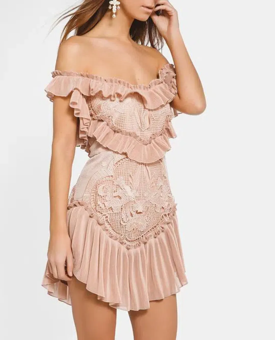 Alice McCall Lovebirds Dress Nude Size 12 for rent on The Volte - main image