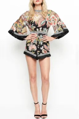Alice McCall Georgie Boy Playsuit Black Floral Print Size 10 for rent on The Volte - image 1