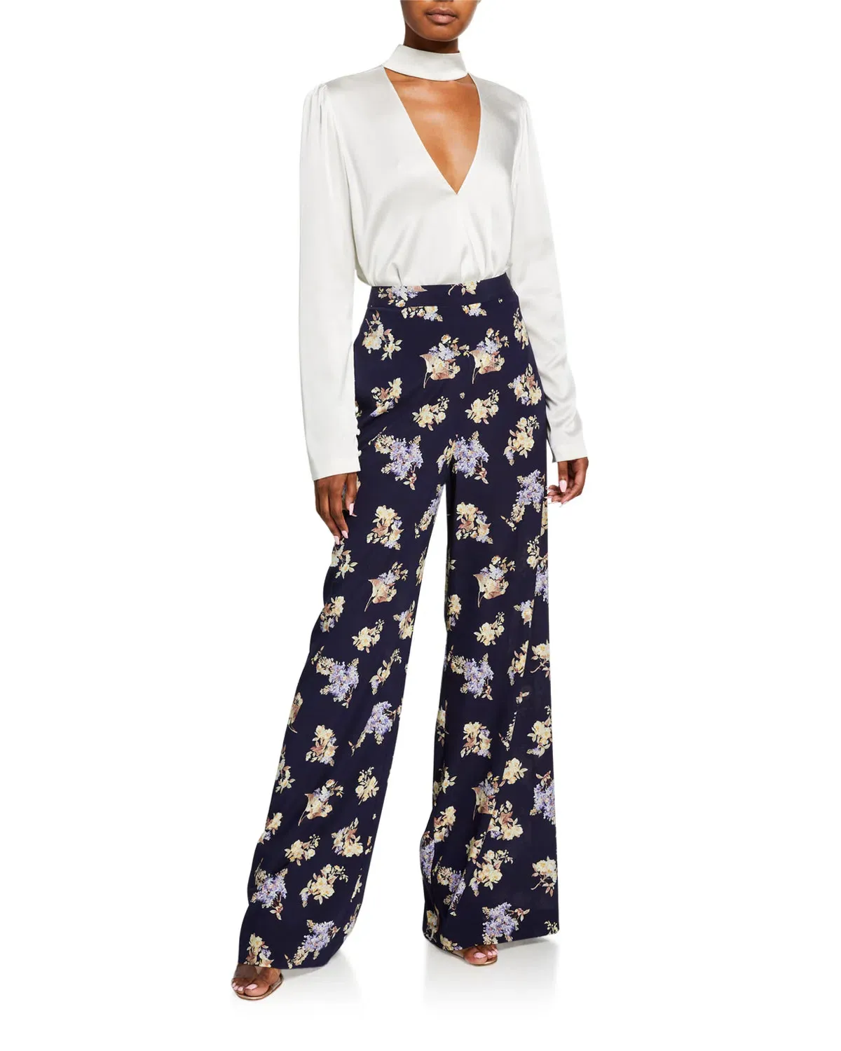 Zimmermann Sabotage Silk Wide Leg Pants Floral Size 1 / AU 10 for rent on The Volte - main image