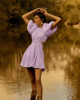 Aje Solitude Cutout Mini Dress Purple Size 12 for rent on The Volte - image 5