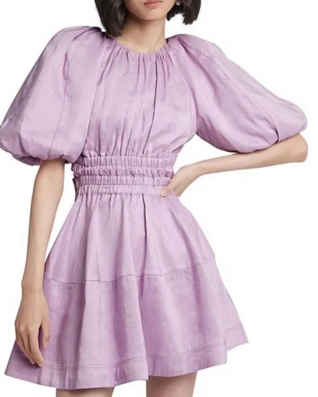 Aje Solitude Cutout Mini Dress Purple Size 12 for rent on The Volte - main image