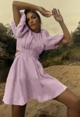 Aje Solitude Cutout Mini Dress Purple Size 12 for rent on The Volte - image 3