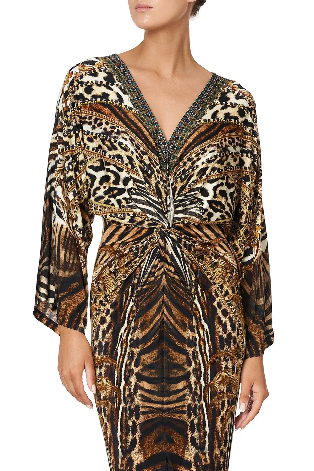 Camilla Berkeley St After Dark Long Split Front Twist Dress Print XXL - Image 4