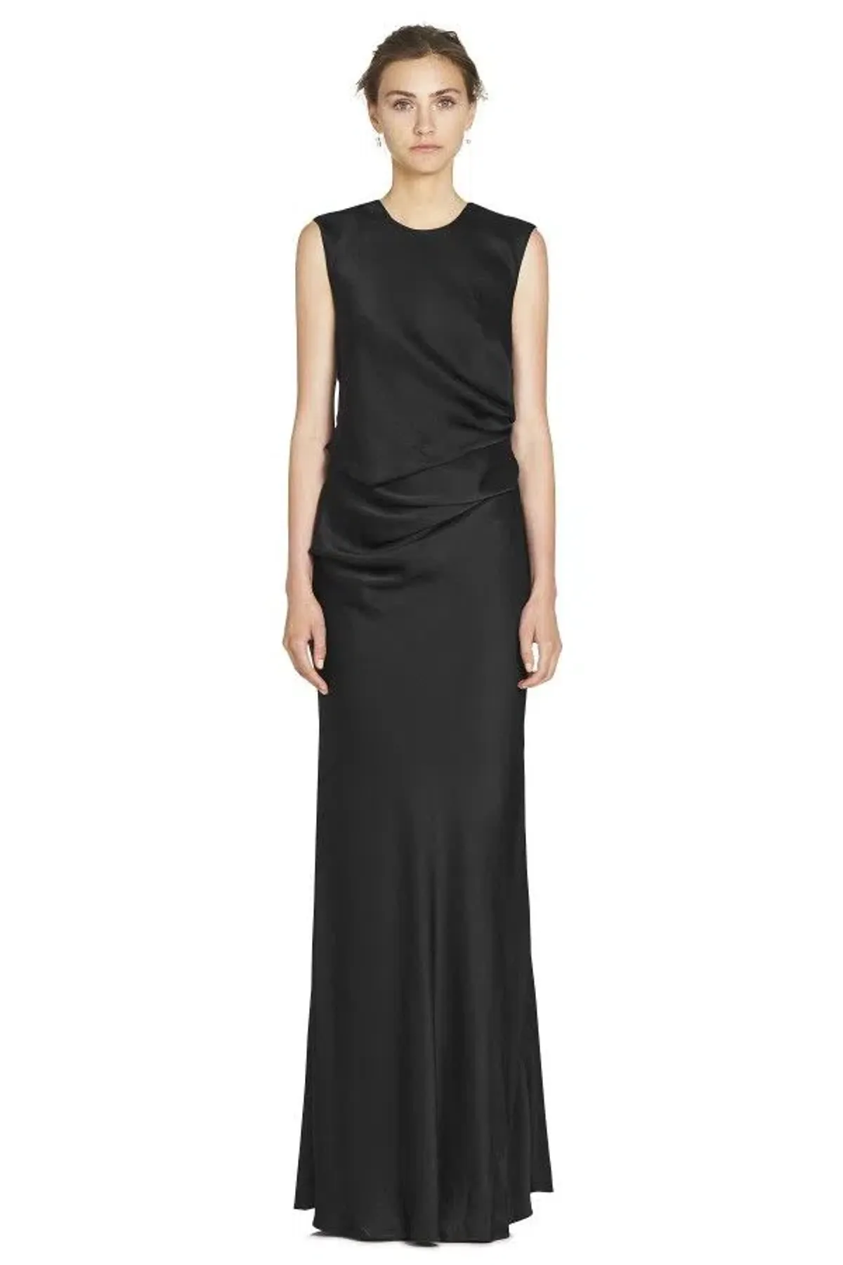 Camilla & Marc Grazia Draped Sleeveless Evening Gown Black Size 6 - Image 1