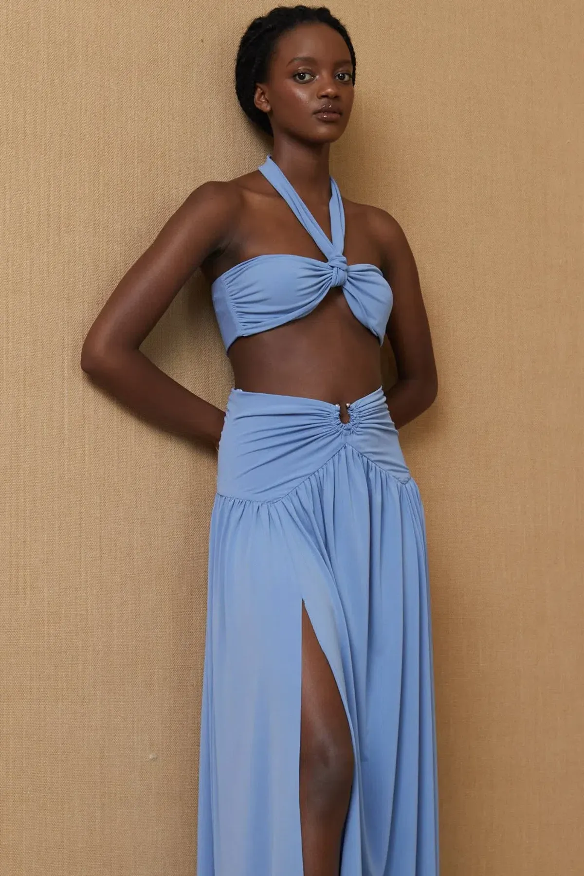 Bec & Bridge Minx Bandeau Top and Maxi Skirt Set - Dusk Blue - Size 8 - Image 3