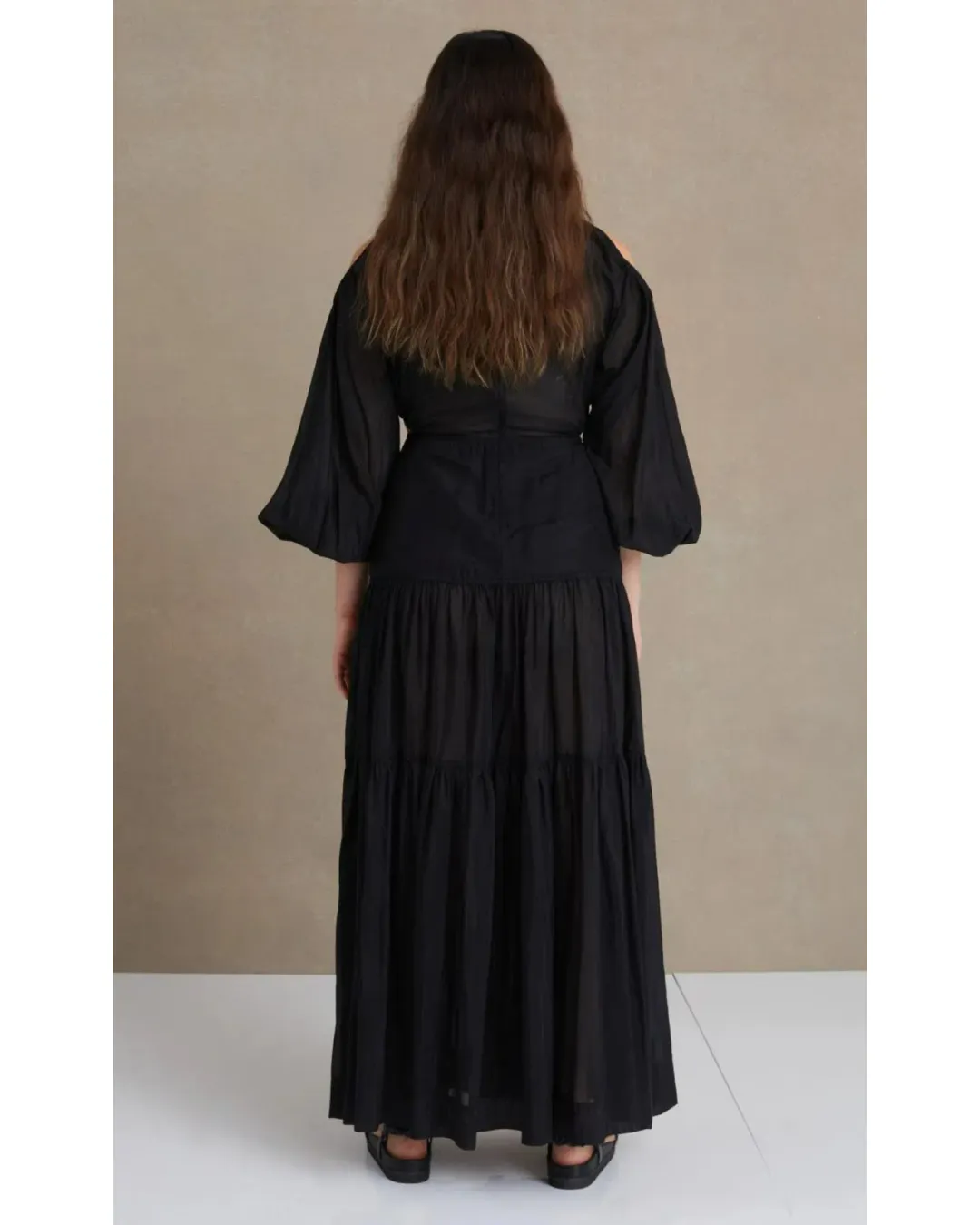 Bec & Bridge Black Papillon Long Sleeve Midi Dress Black Size AU 8 for rent on The Volte - main image