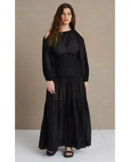Bec & Bridge Black Papillon Long Sleeve Midi Dress Black Size AU 8 for rent on The Volte - image 1