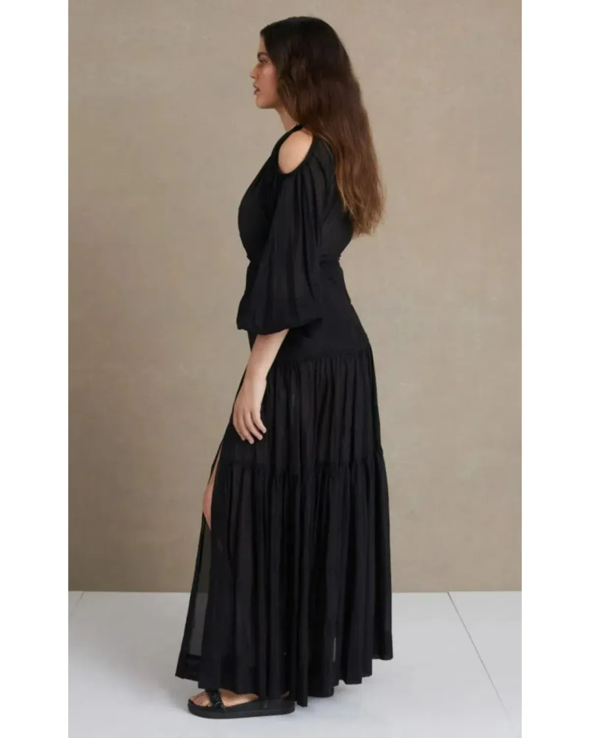 Bec & Bridge Black Papillon Long Sleeve Midi Dress Black Size AU 8 - Image 2