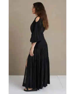 Bec & Bridge Black Papillon Long Sleeve Midi Dress Black Size AU 8 for rent on The Volte - image 2