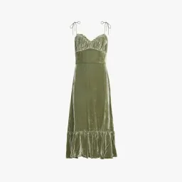 Reformation Oda Velvet Midi Dress Artichoke Size AU 4 for rent on The Volte - image 1