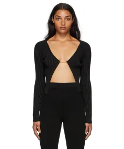 Jacquemus La Maille Pralù Longue Cardigan Black Size 6 for rent on The Volte - image 2