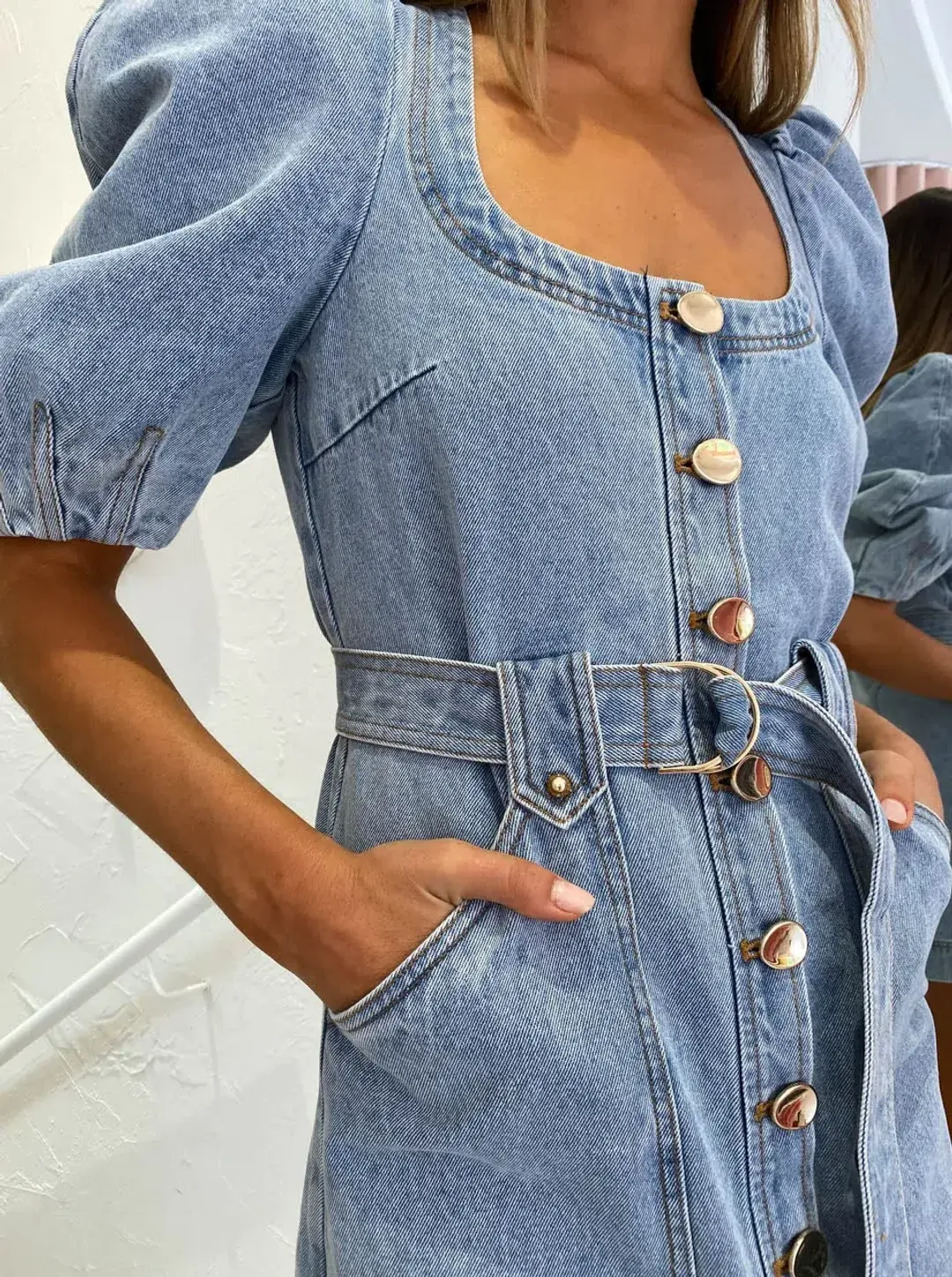 Acler Bancroft Dress Blue Size 12 for rent on The Volte - main image