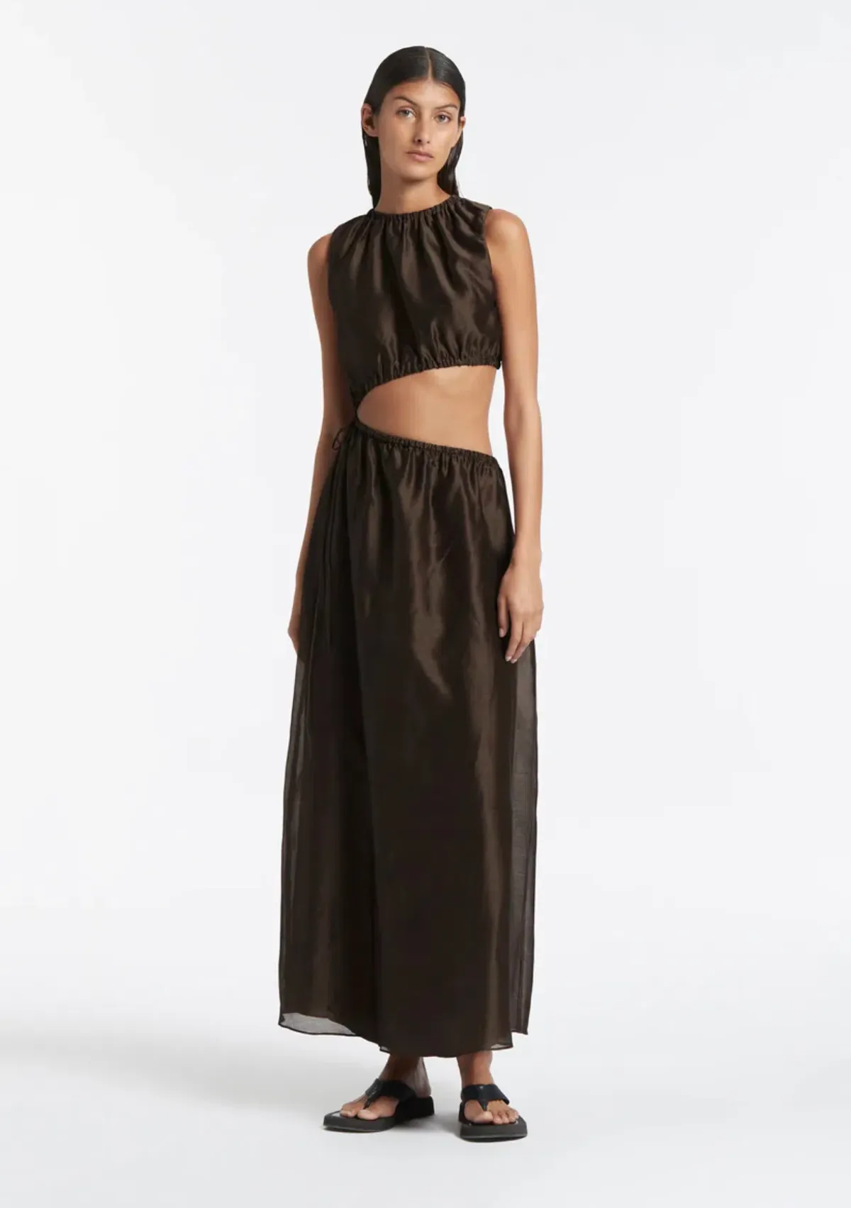 Sir the Label Anje Asymmetrical Cut Out Dress Brown Size 0 - Image 4