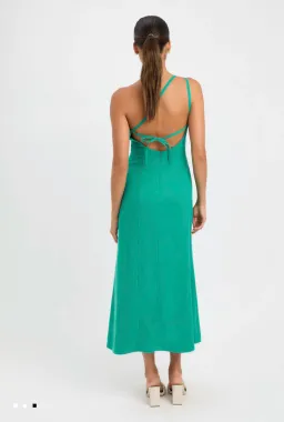 Kookai Clarisa Tie Midi Dress Green Size 10 for rent on The Volte - image 2