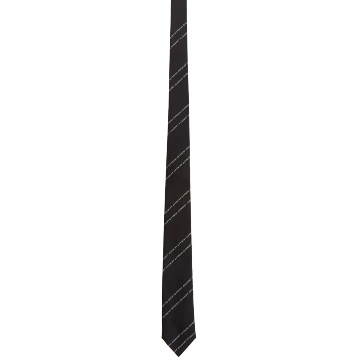 Givenchy Silk Pinstripes Tie Black and White - Image 2