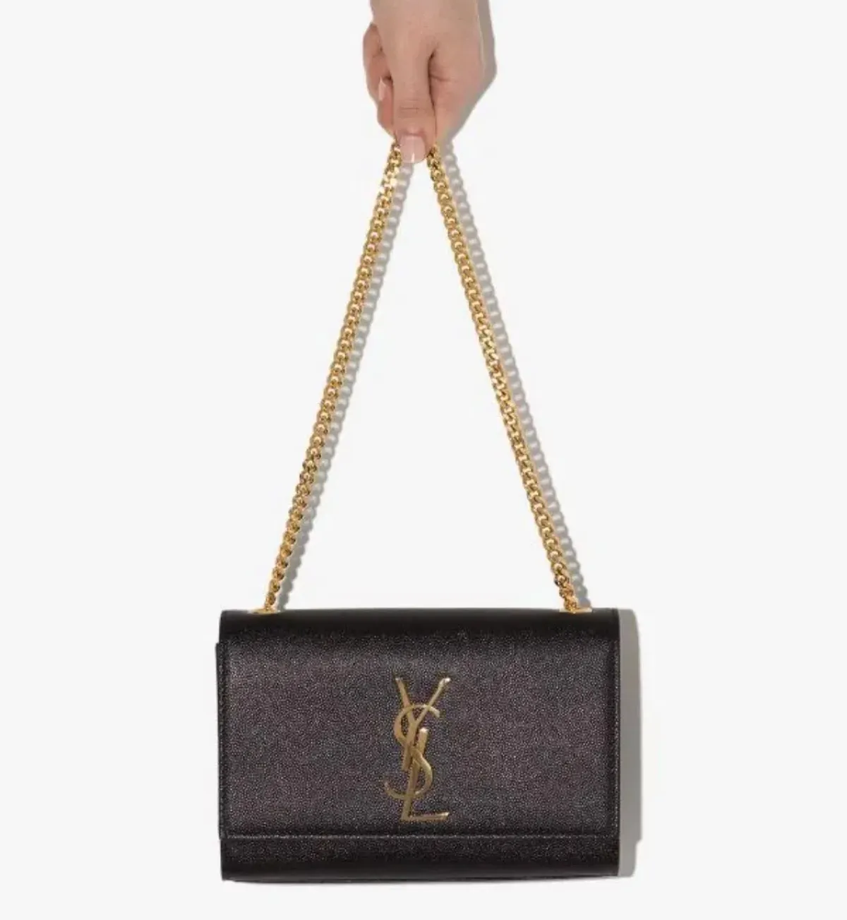 Saint Laurent Kate Textured Leather Handbag Black - Image 4