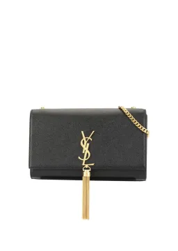 Saint Laurent Kate Textured Leather Shoulder Bag Black with Gold Tassel for rent on The Volte - image 1