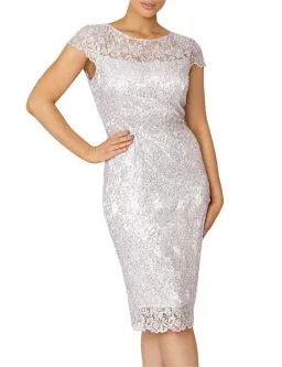 Anthea Crawford Venetia Sequin Lace Dress Dusk Pink Size 8 for rent on The Volte - image 1
