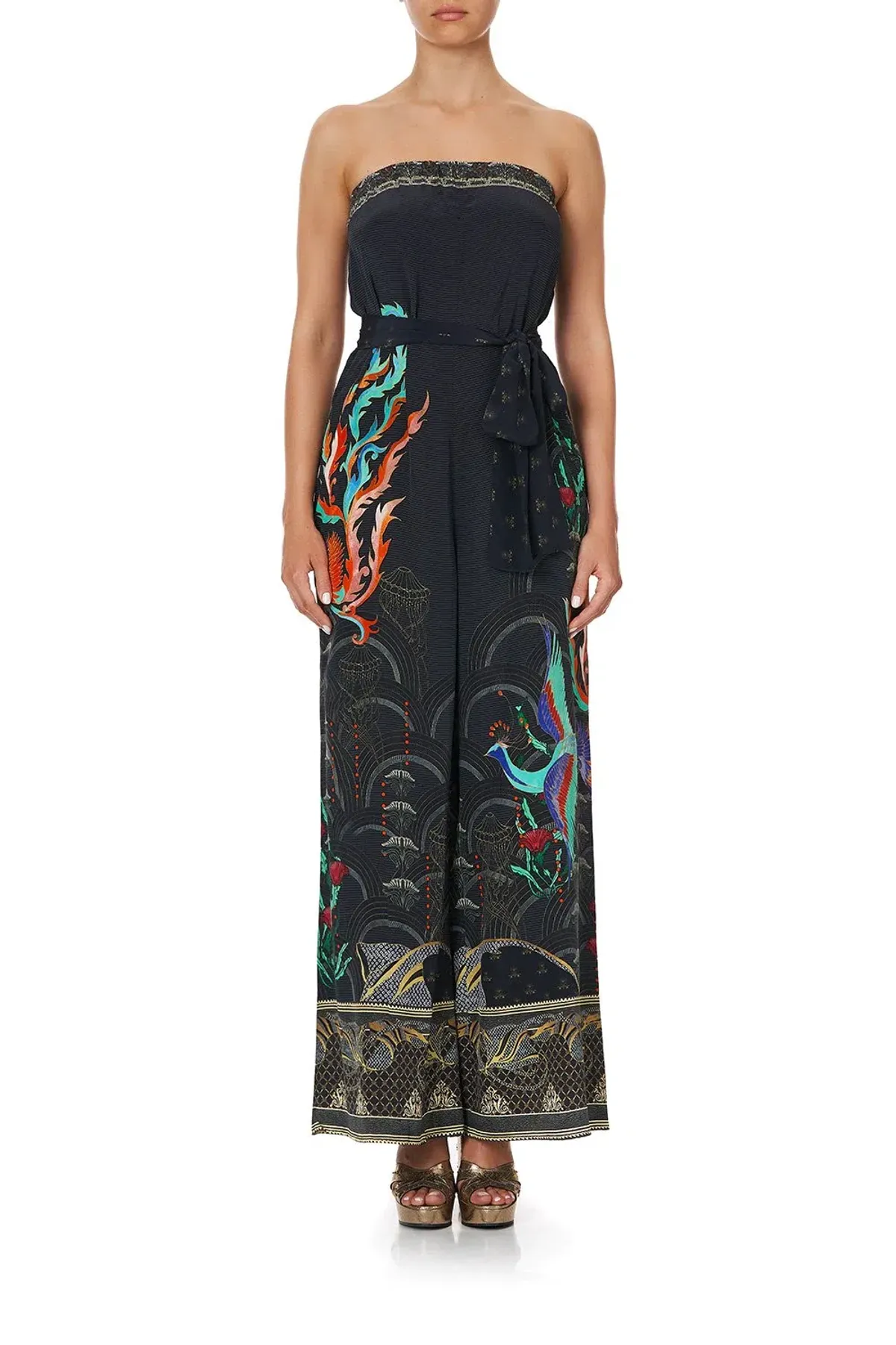 Camilla Wise Wings Tie Waist Strapless Jumpsuit Size S - Image 1
