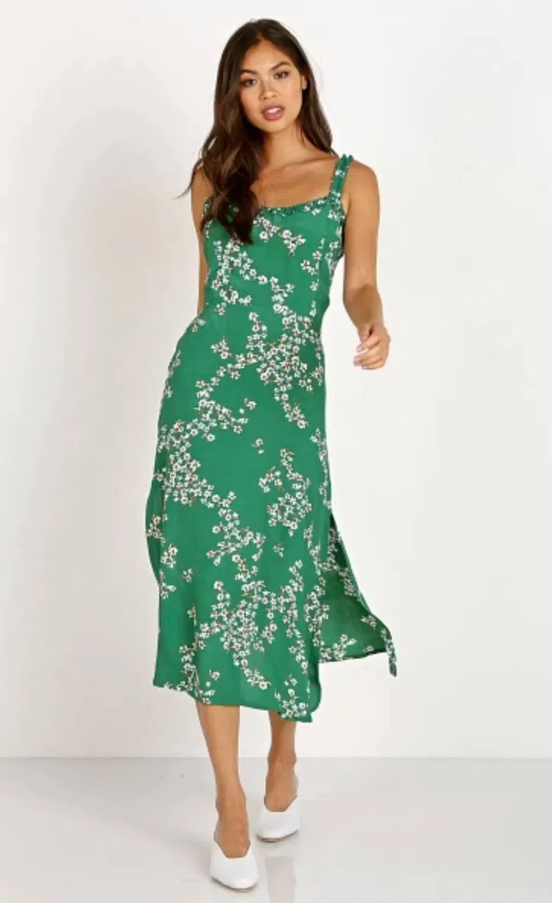 Faithfull the Brand Gizelle Dress Green Size 8 for rent on The Volte - main image