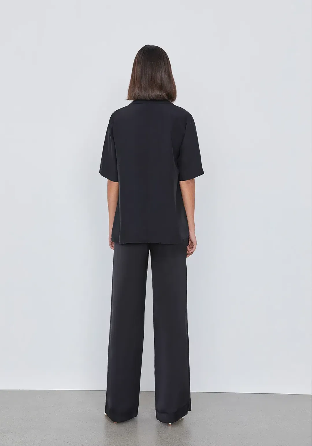 Viktoria and Woods Chorus Shirt Size 1 and Pilot Pants Size 3 Set Black for rent on The Volte - main image