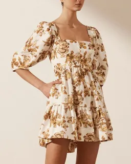 Shona Joy Bella Linen Open Back Mini Dress Print Size 10 for rent on The Volte - image 3