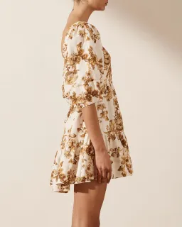 Shona Joy Bella Linen Open Back Mini Dress Print Size 10 for rent on The Volte - image 4