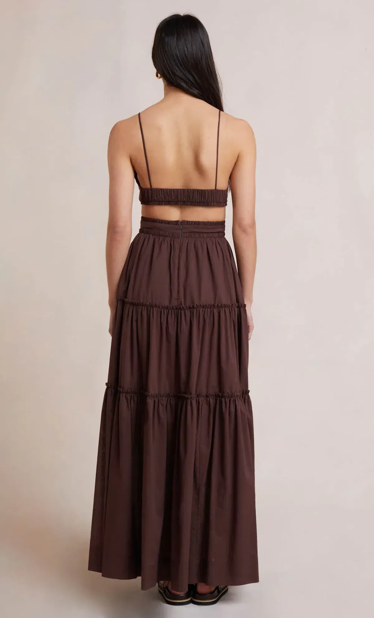 Bec & Bridge Carla V Maxi Dress Chocolate Brown Size AU 8 - Image 2