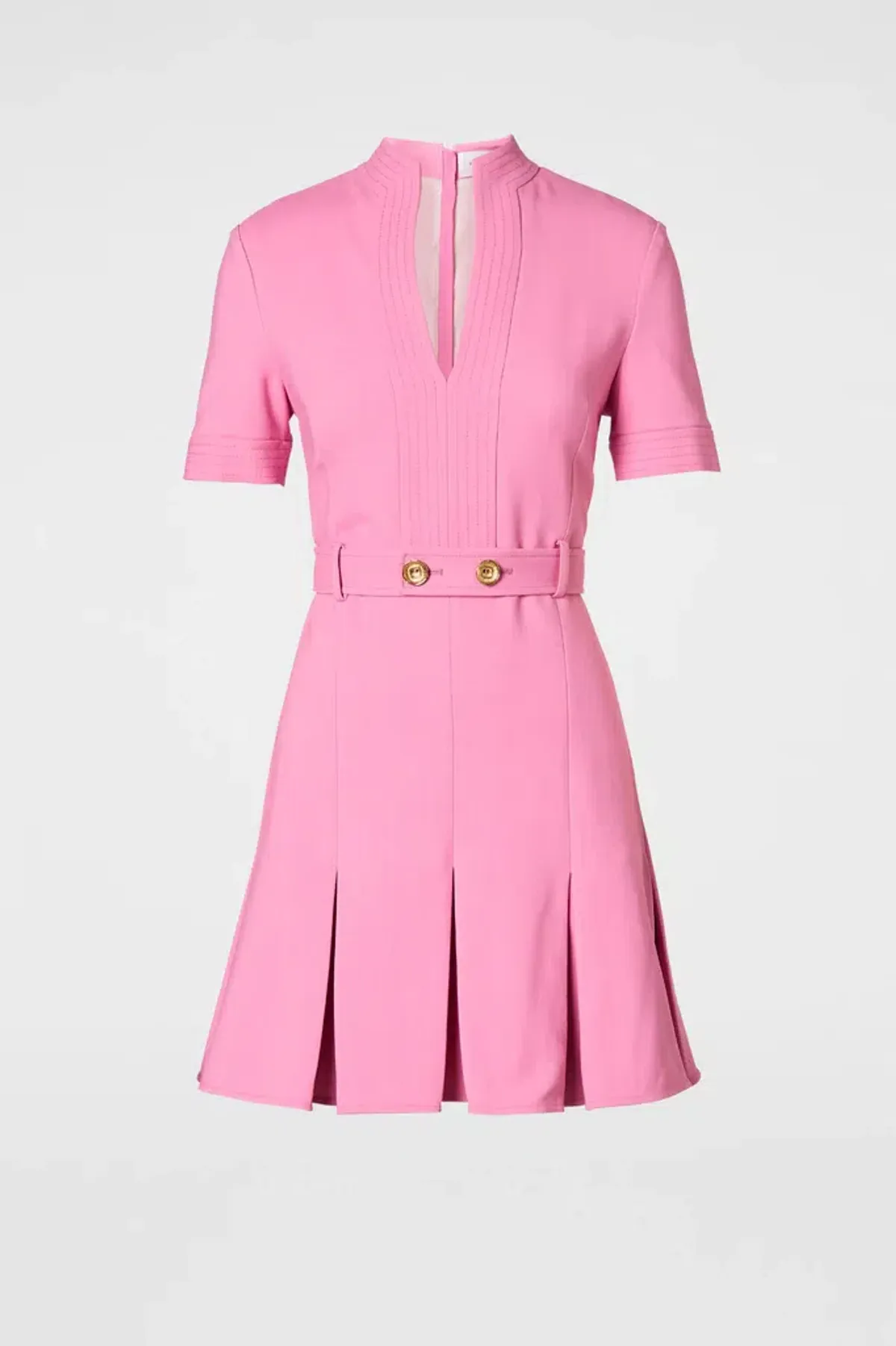 Scanlan Theodore Tailored Pleat Mini Dress Pink Size 10 - Image 3