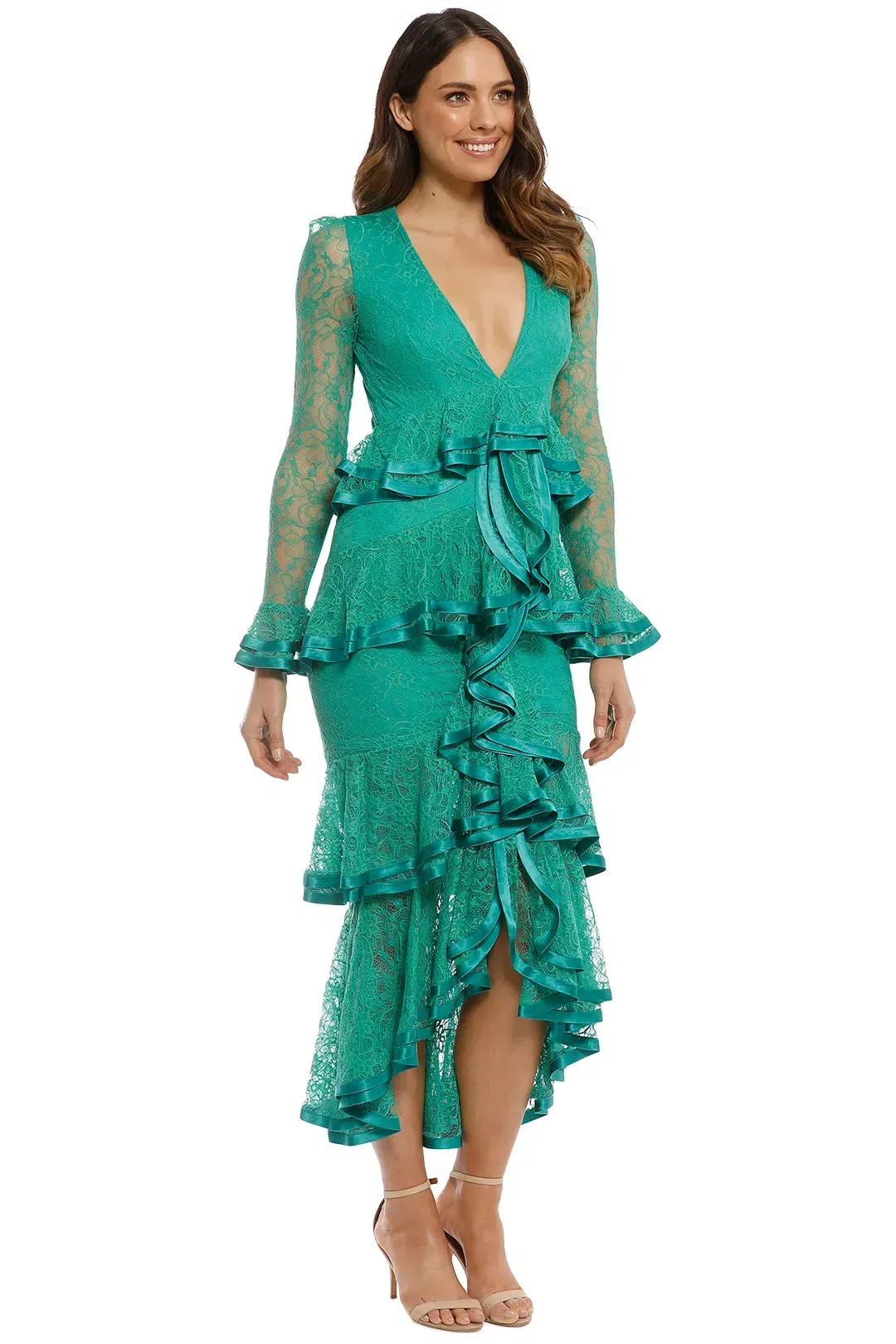 Nicola Finetti Maia Dress Green Size 8 for rent on The Volte - main image
