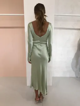 Bec & Bridge Crest Long-Sleeve Midi Dress - Peppermint Green - Size 10 for rent on The Volte - image 2