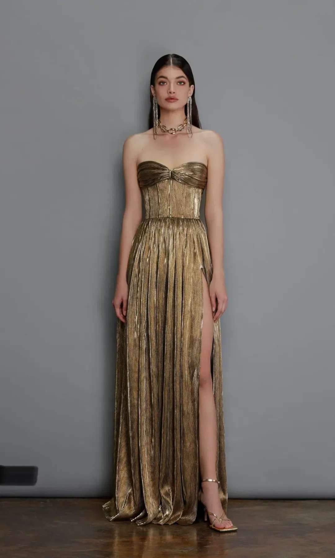 Bronx and Banco Florence Strapless Gown Gold Size M / AU 10 for rent on The Volte - main image