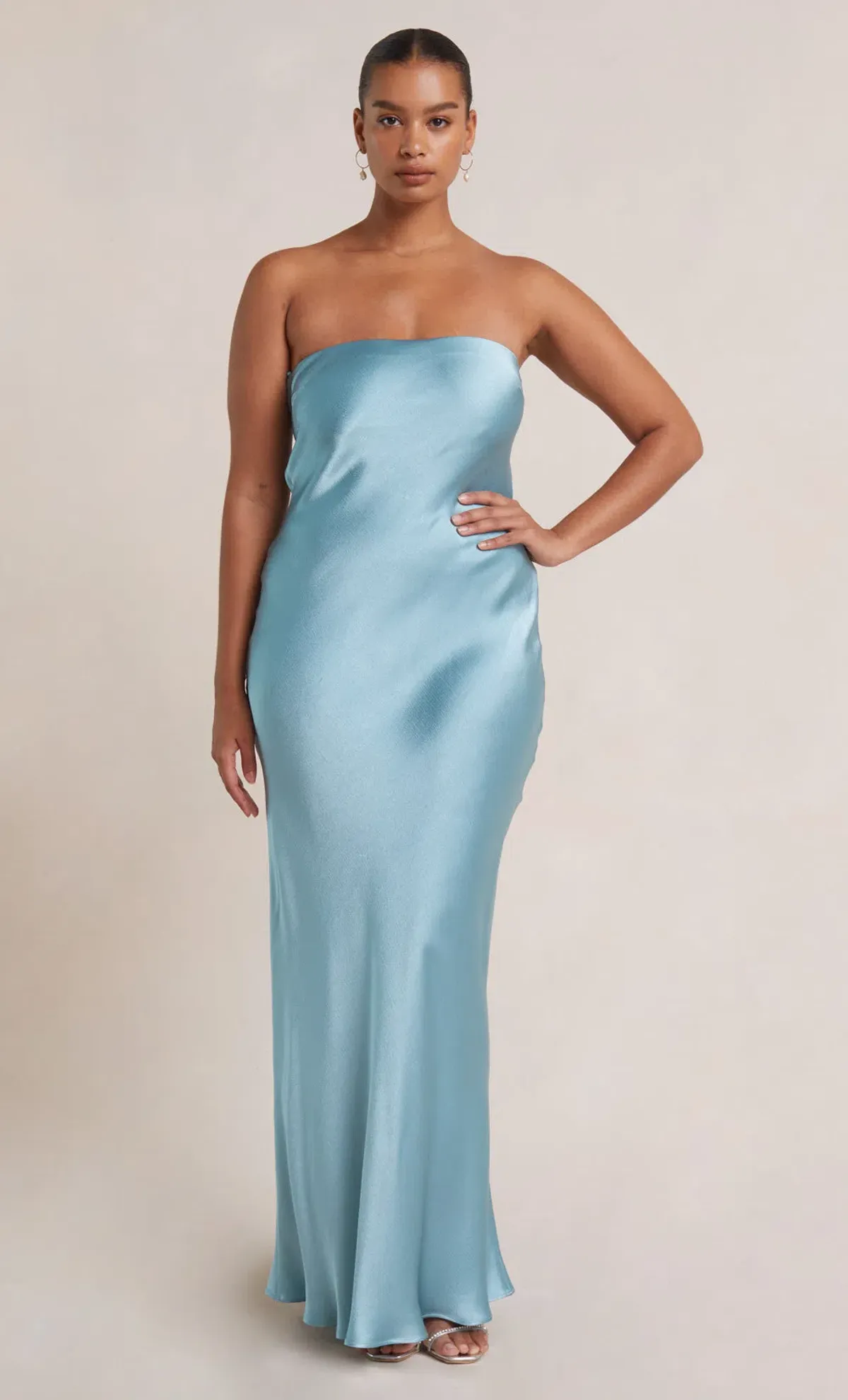 Bec & Bridge Moon Dance Strapless Dress in Sea Spray Blue Size 12 for rent on The Volte - main image